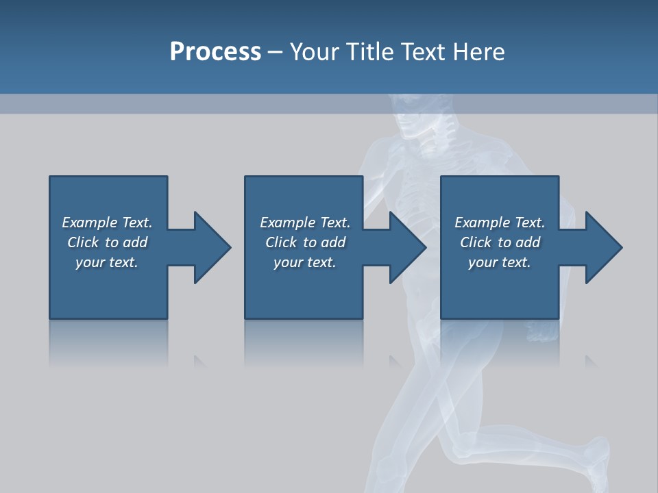 A Skeleton Running On A Black And Blue Background PowerPoint Template