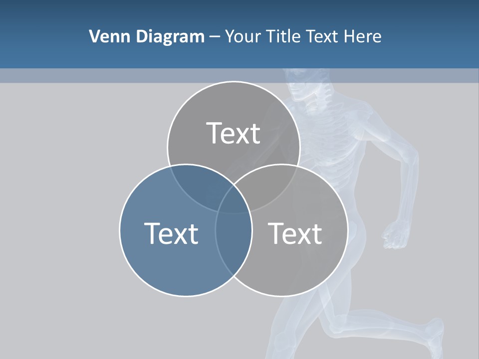 A Skeleton Running On A Black And Blue Background PowerPoint Template