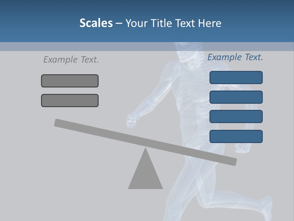 A Skeleton Running On A Black And Blue Background PowerPoint Template