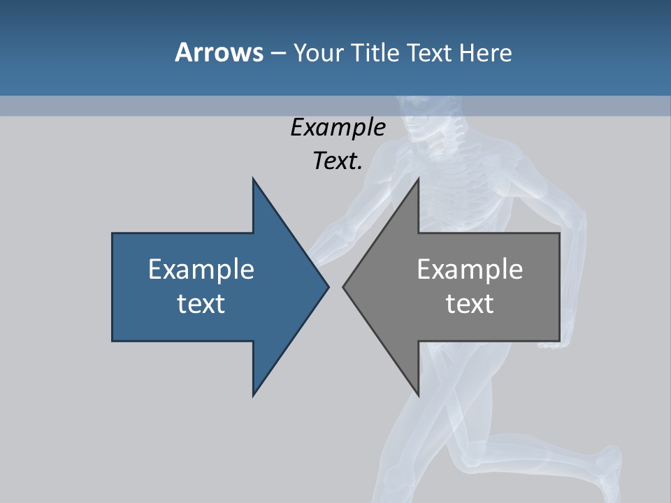 A Skeleton Running On A Black And Blue Background PowerPoint Template