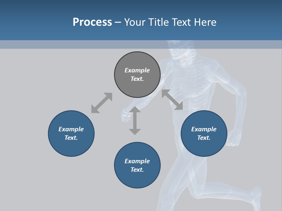 A Skeleton Running On A Black And Blue Background PowerPoint Template