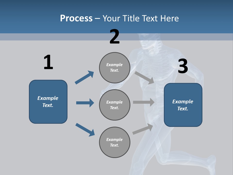 A Skeleton Running On A Black And Blue Background PowerPoint Template