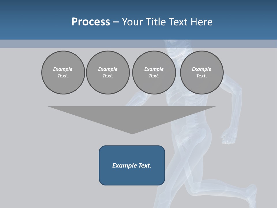 A Skeleton Running On A Black And Blue Background PowerPoint Template