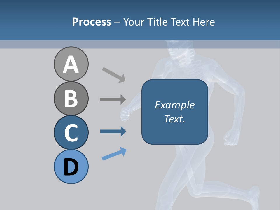 A Skeleton Running On A Black And Blue Background PowerPoint Template