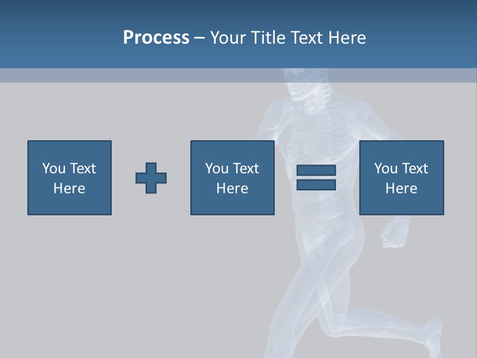A Skeleton Running On A Black And Blue Background PowerPoint Template