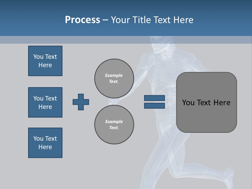A Skeleton Running On A Black And Blue Background PowerPoint Template