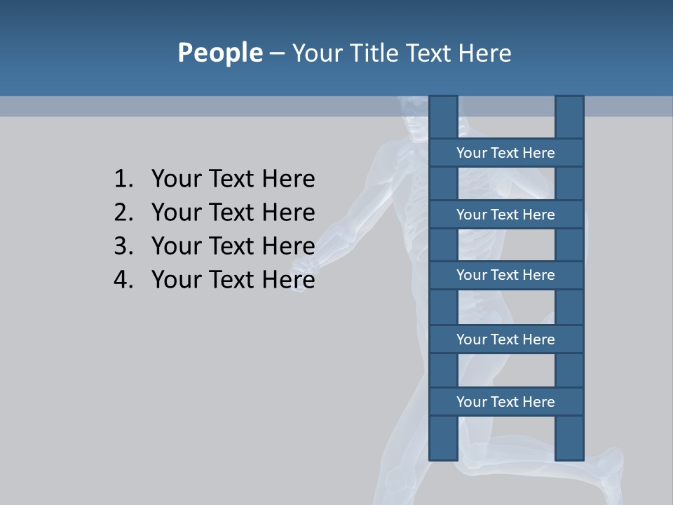 A Skeleton Running On A Black And Blue Background PowerPoint Template