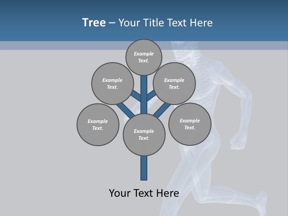 A Skeleton Running On A Black And Blue Background PowerPoint Template