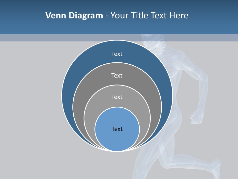 A Skeleton Running On A Black And Blue Background PowerPoint Template