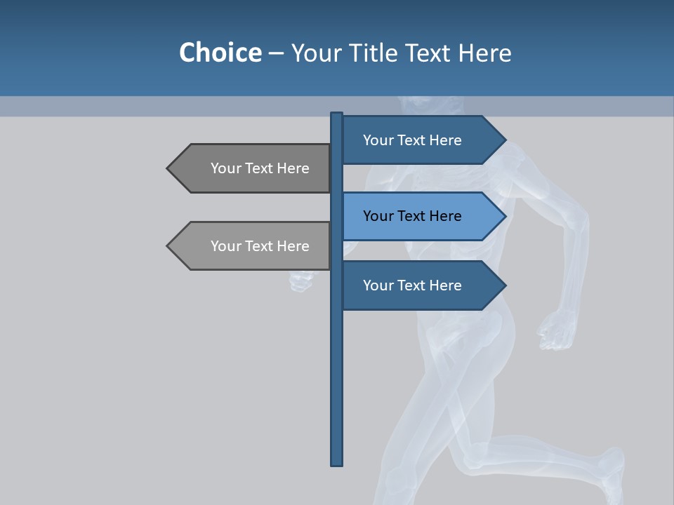 A Skeleton Running On A Black And Blue Background PowerPoint Template
