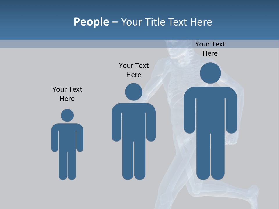 A Skeleton Running On A Black And Blue Background PowerPoint Template