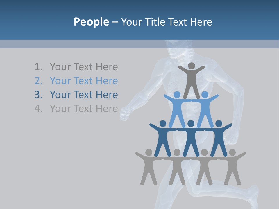 A Skeleton Running On A Black And Blue Background PowerPoint Template