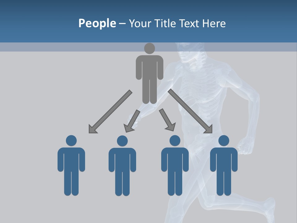 A Skeleton Running On A Black And Blue Background PowerPoint Template