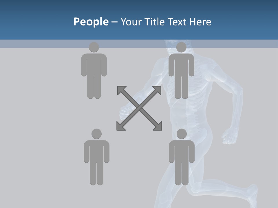 A Skeleton Running On A Black And Blue Background PowerPoint Template