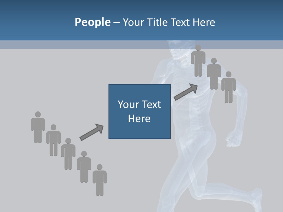 A Skeleton Running On A Black And Blue Background PowerPoint Template