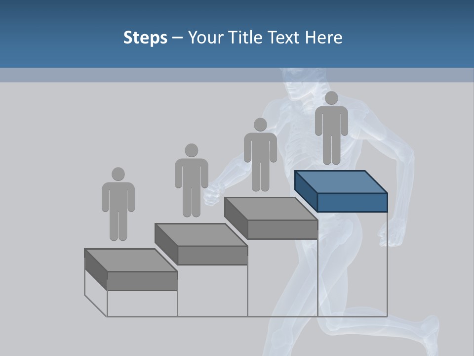 A Skeleton Running On A Black And Blue Background PowerPoint Template