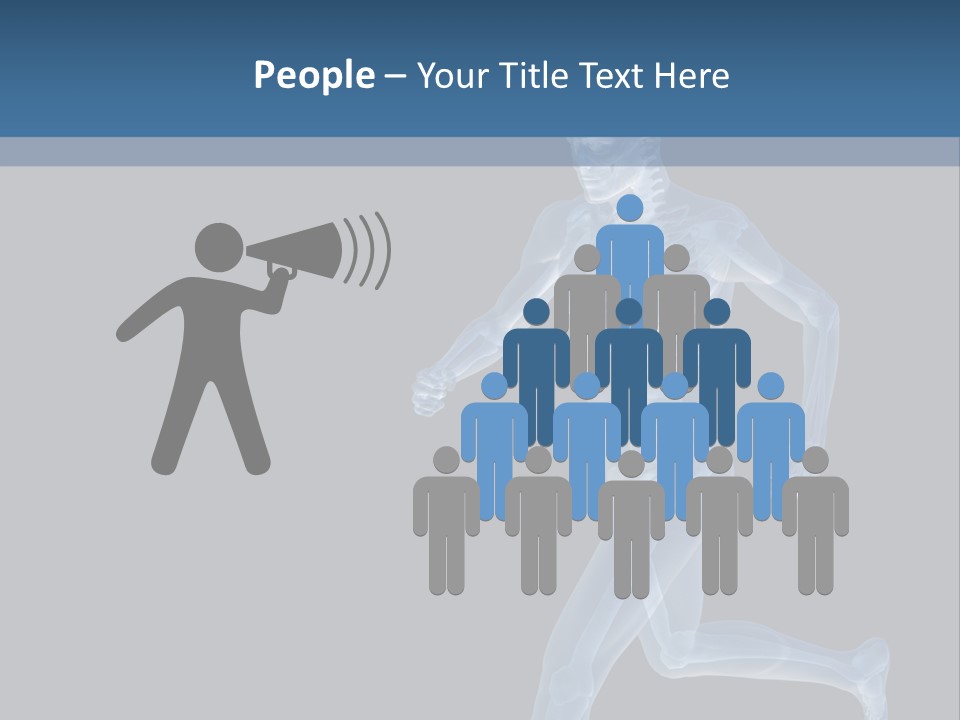 A Skeleton Running On A Black And Blue Background PowerPoint Template