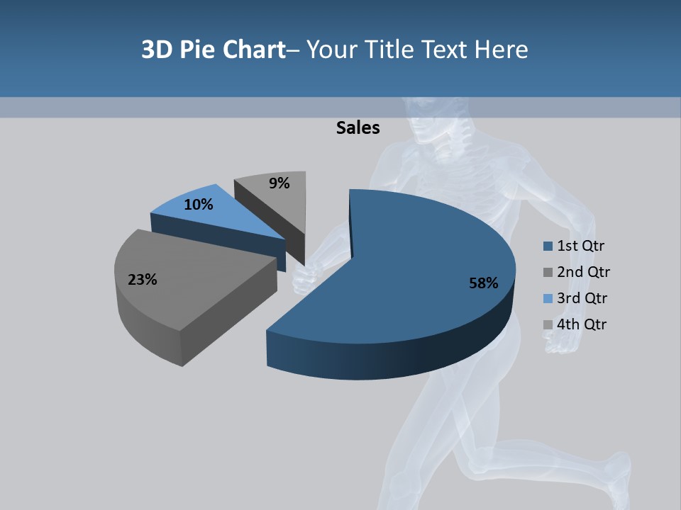 A Skeleton Running On A Black And Blue Background PowerPoint Template