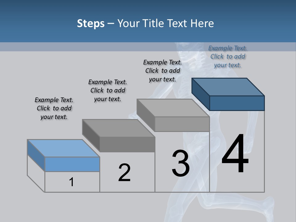 A Skeleton Running On A Black And Blue Background PowerPoint Template
