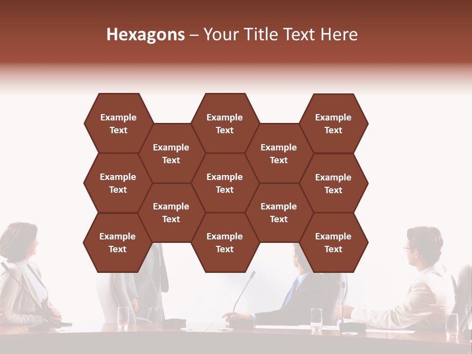 A Group Of People Sitting Around A Conference Table PowerPoint Template
