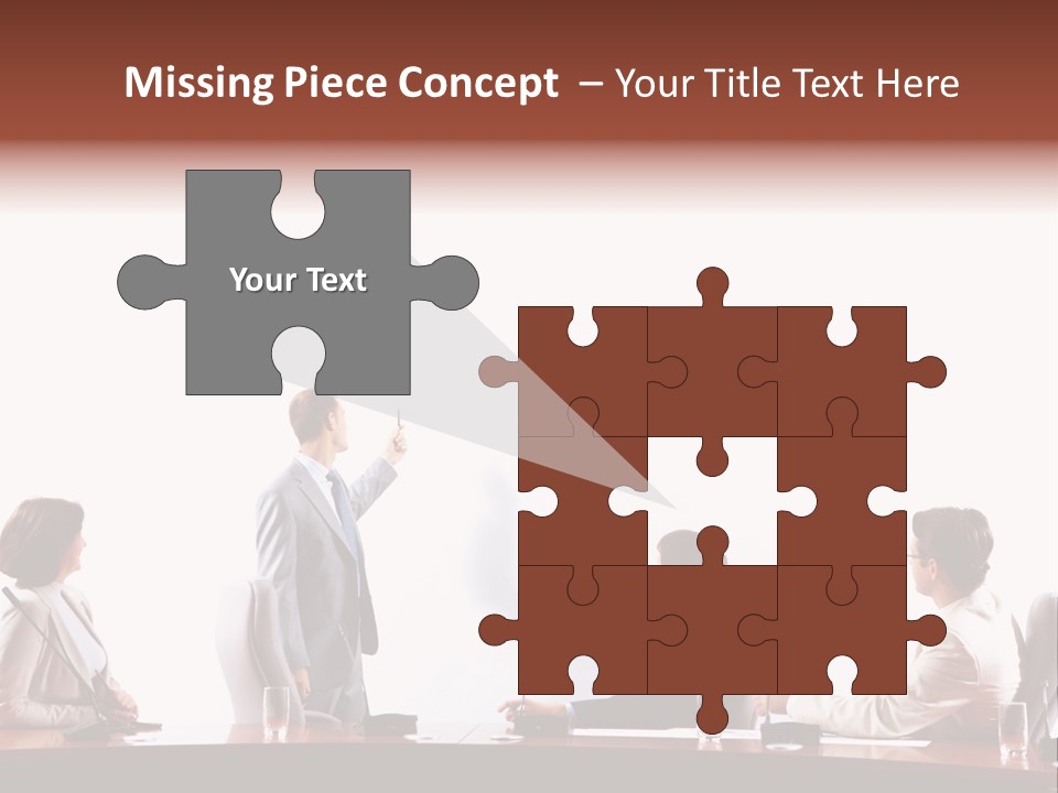 A Group Of People Sitting Around A Conference Table PowerPoint Template