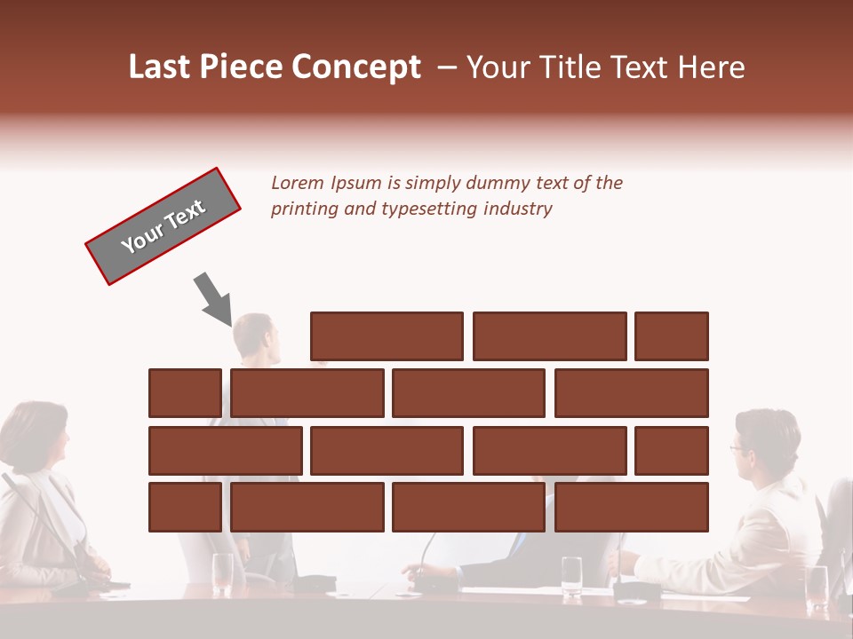 A Group Of People Sitting Around A Conference Table PowerPoint Template