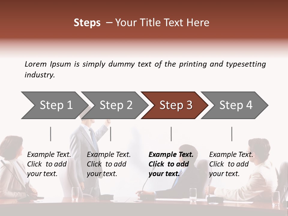A Group Of People Sitting Around A Conference Table PowerPoint Template