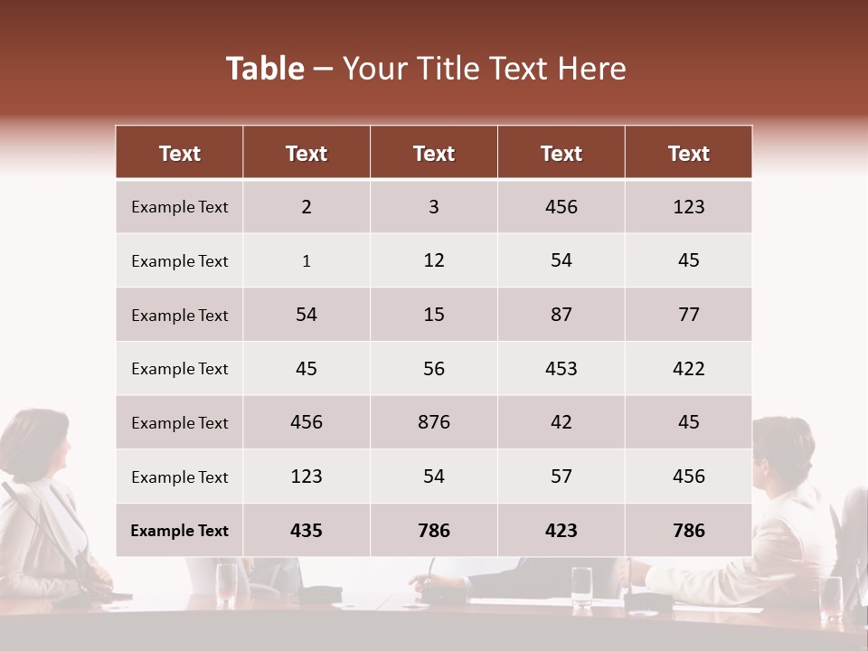 A Group Of People Sitting Around A Conference Table PowerPoint Template
