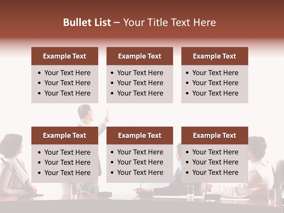 A Group Of People Sitting Around A Conference Table PowerPoint Template