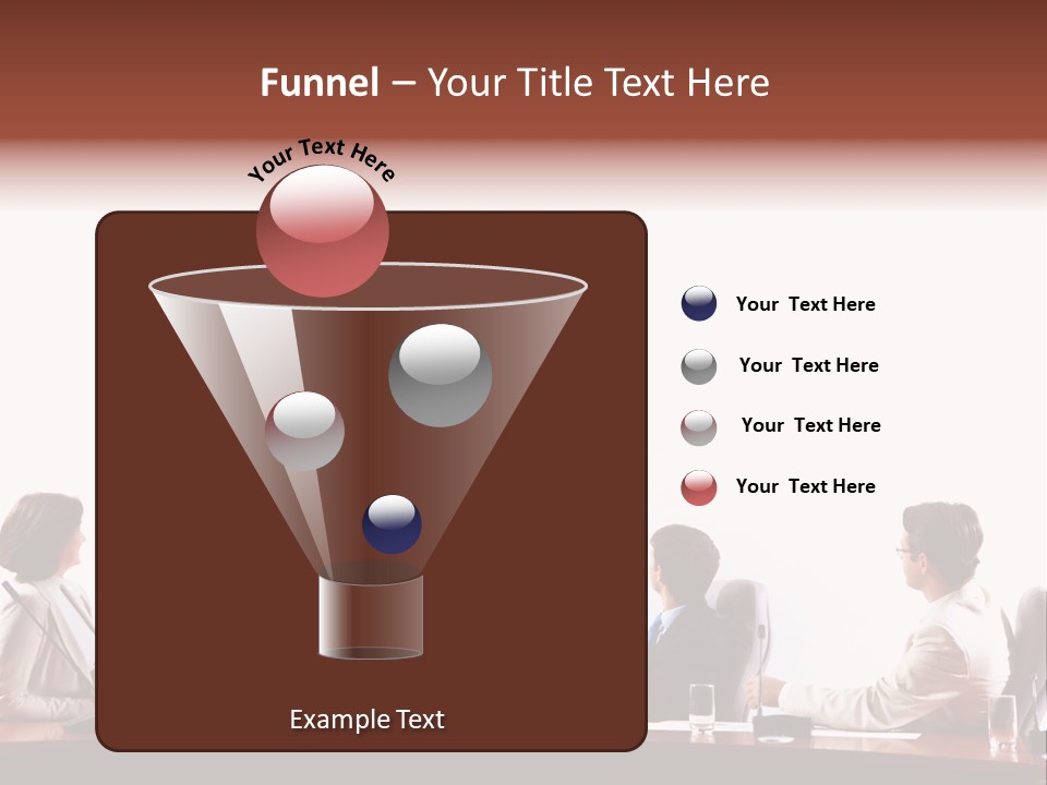 A Group Of People Sitting Around A Conference Table PowerPoint Template