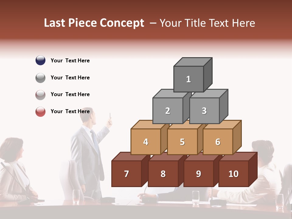 A Group Of People Sitting Around A Conference Table PowerPoint Template