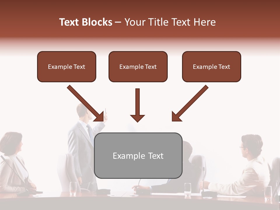 A Group Of People Sitting Around A Conference Table PowerPoint Template