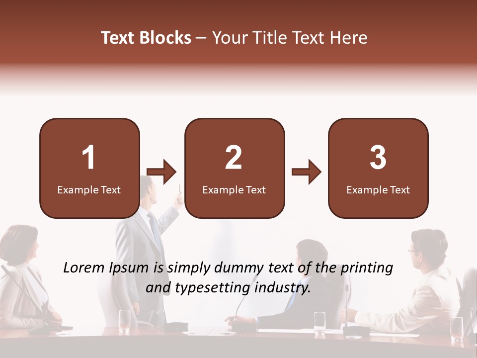 A Group Of People Sitting Around A Conference Table PowerPoint Template