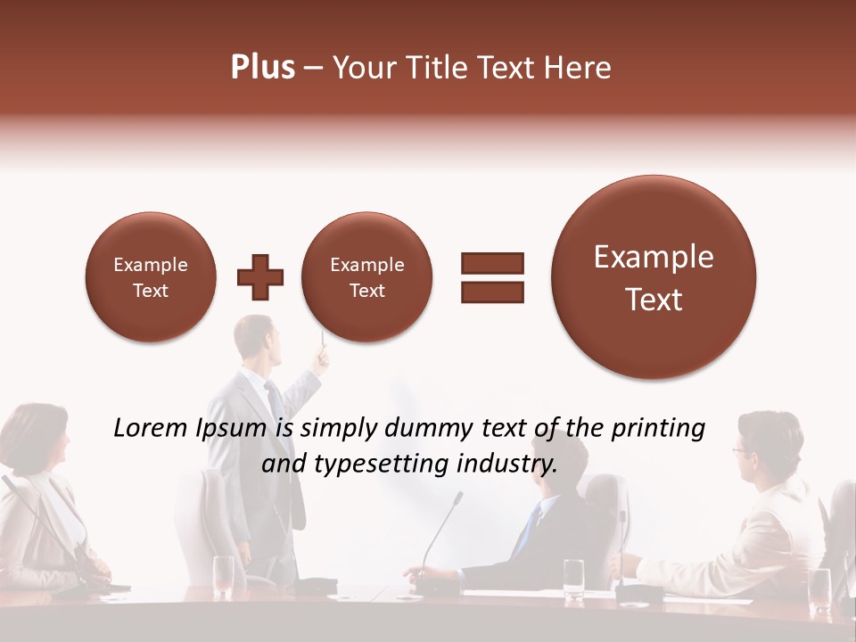 A Group Of People Sitting Around A Conference Table PowerPoint Template