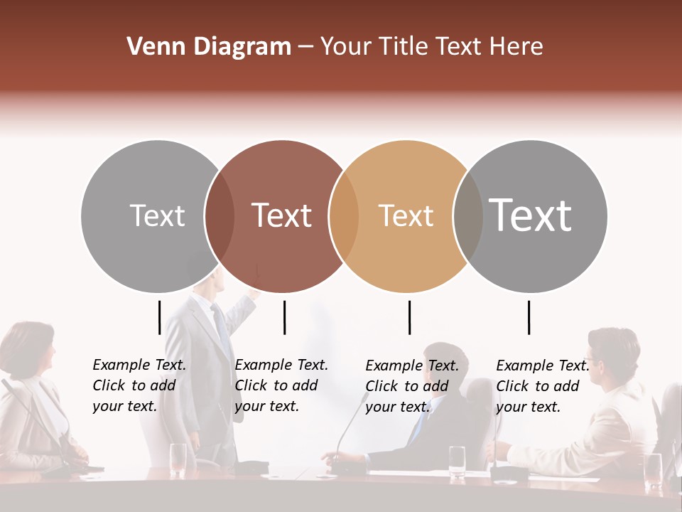A Group Of People Sitting Around A Conference Table PowerPoint Template