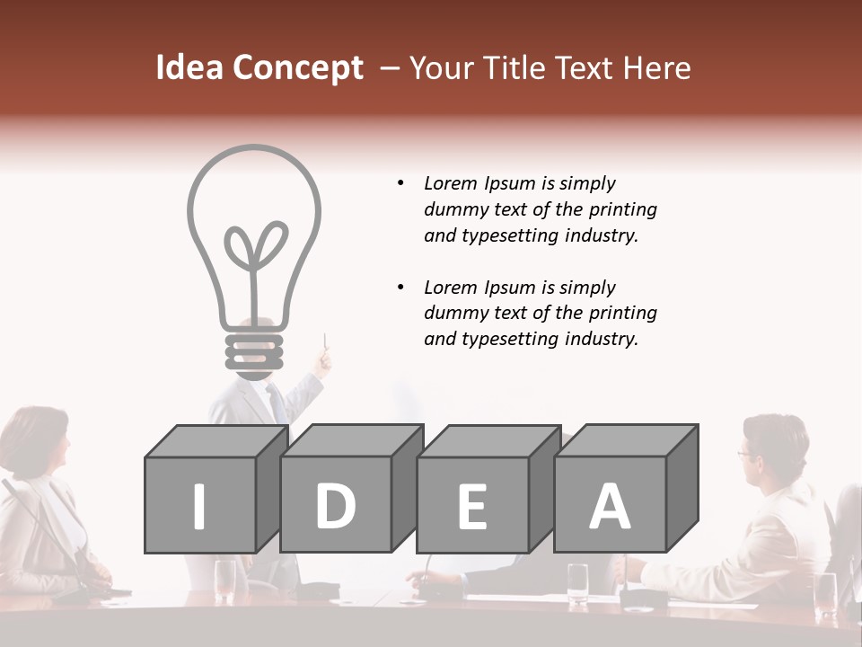 A Group Of People Sitting Around A Conference Table PowerPoint Template