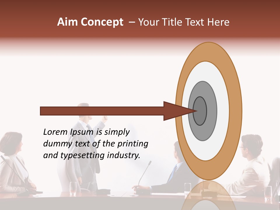 A Group Of People Sitting Around A Conference Table PowerPoint Template