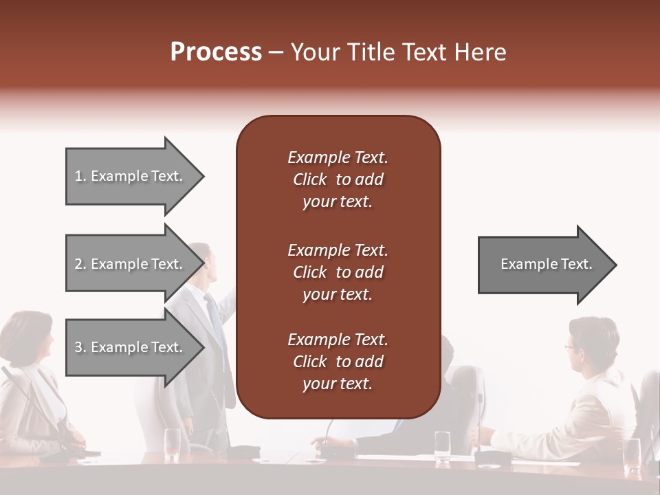 A Group Of People Sitting Around A Conference Table PowerPoint Template
