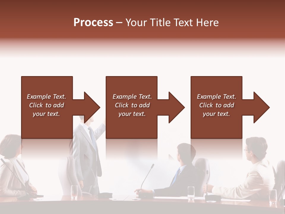 A Group Of People Sitting Around A Conference Table PowerPoint Template