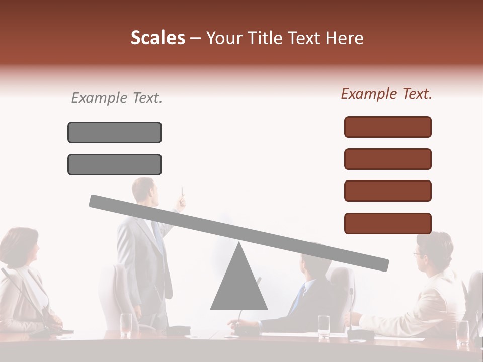 A Group Of People Sitting Around A Conference Table PowerPoint Template