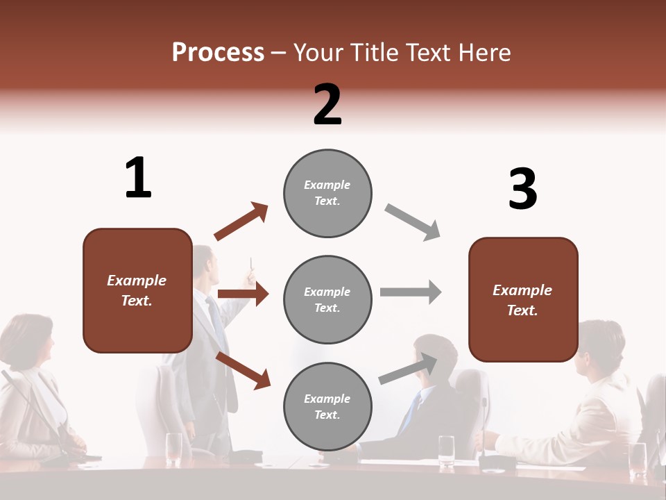 A Group Of People Sitting Around A Conference Table PowerPoint Template