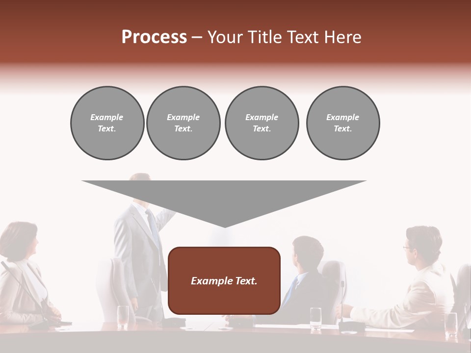 A Group Of People Sitting Around A Conference Table PowerPoint Template