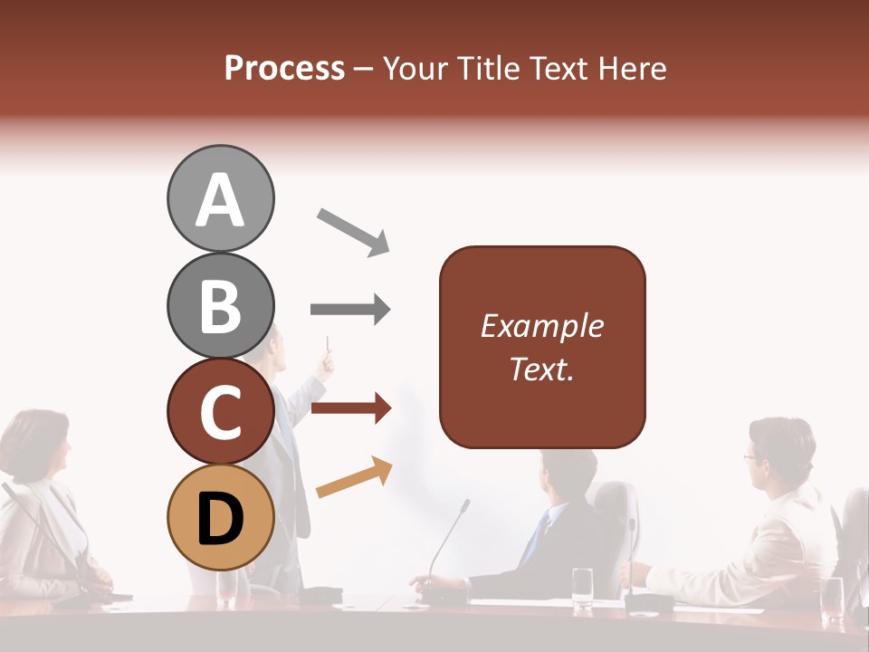 A Group Of People Sitting Around A Conference Table PowerPoint Template