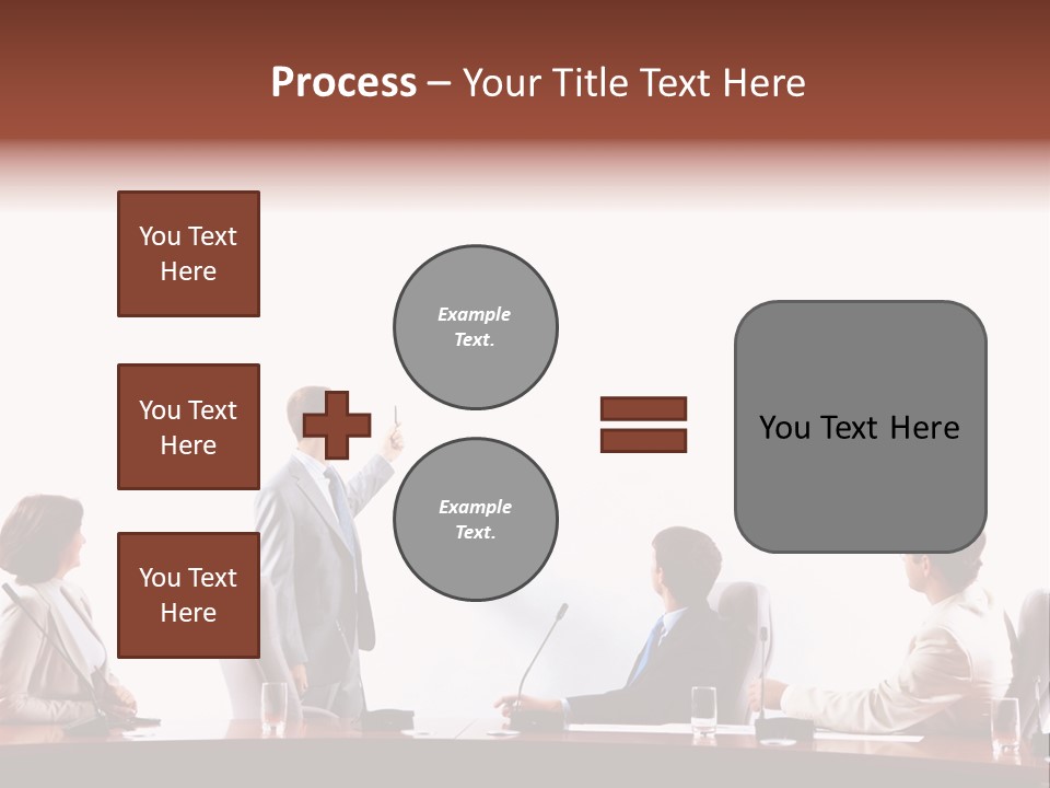 A Group Of People Sitting Around A Conference Table PowerPoint Template