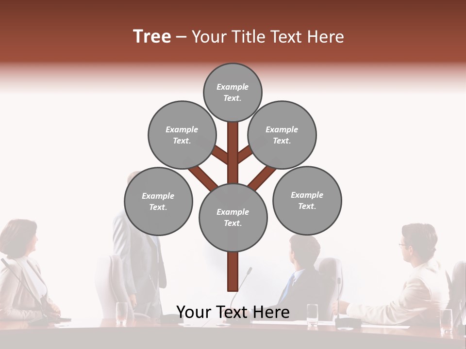 A Group Of People Sitting Around A Conference Table PowerPoint Template