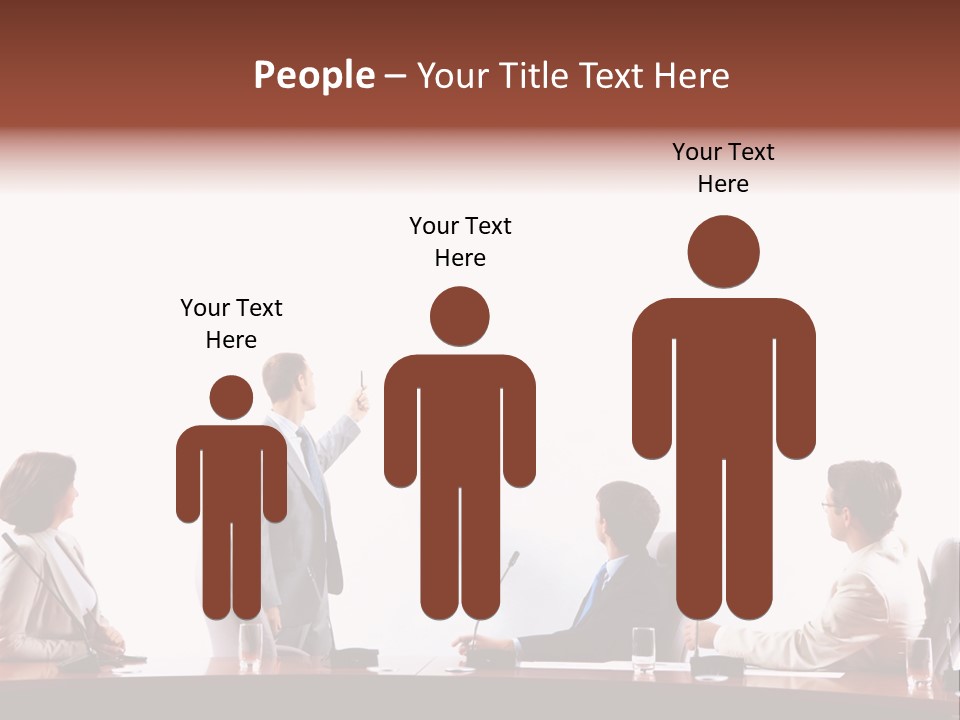 A Group Of People Sitting Around A Conference Table PowerPoint Template