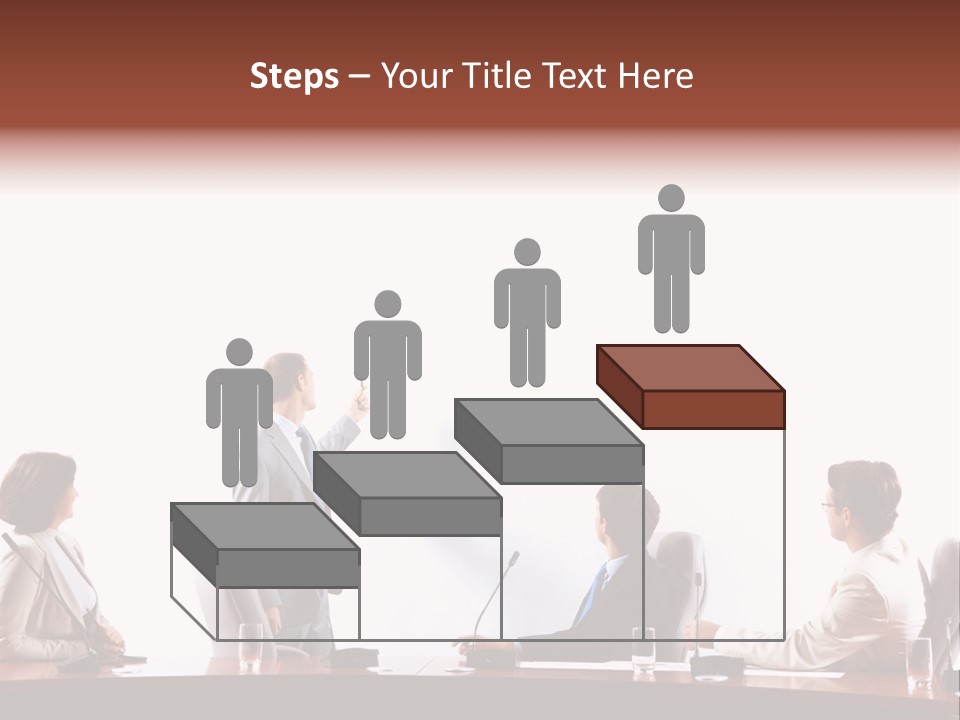 A Group Of People Sitting Around A Conference Table PowerPoint Template