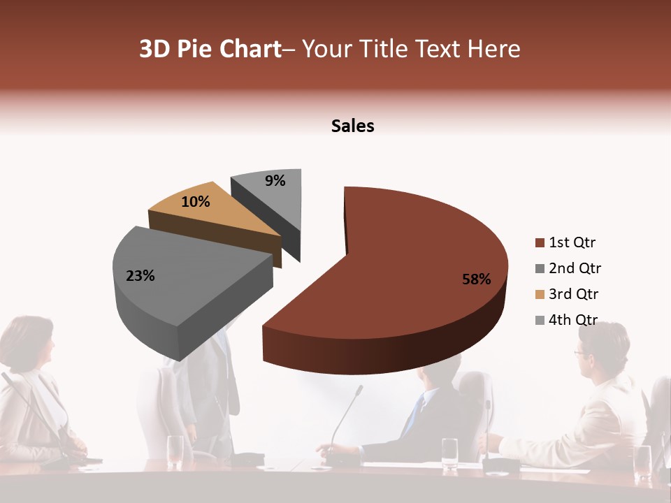 A Group Of People Sitting Around A Conference Table PowerPoint Template