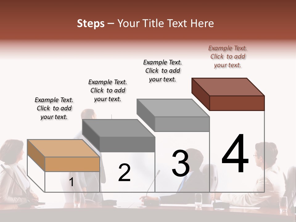 A Group Of People Sitting Around A Conference Table PowerPoint Template