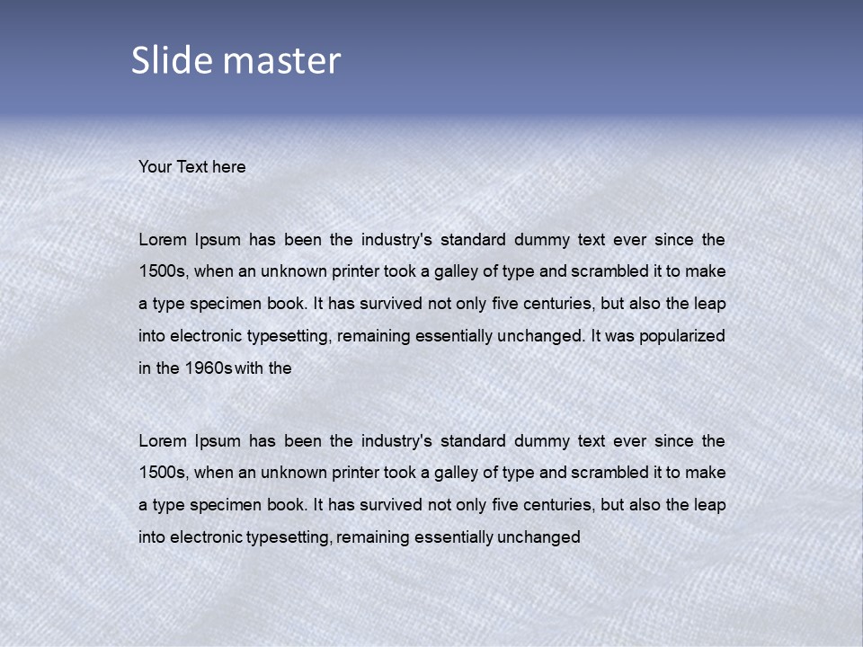A Blue Textured Fabric Powerpoint Presentation PowerPoint Template